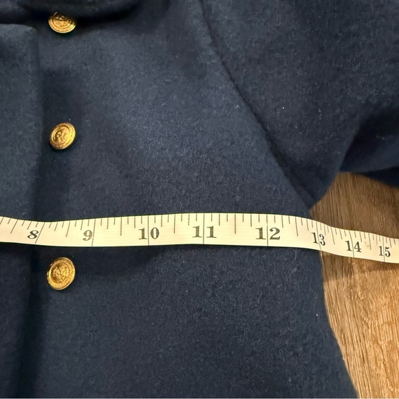 Vintage Weather Tamer Pea Coat Baby Size 18 Mo Navy Gold Buttons Preppy Classic - Picture 7 of 10
